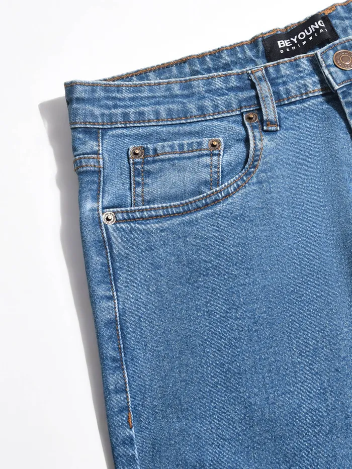 Soft Blue Regular Fit Mens Jeans