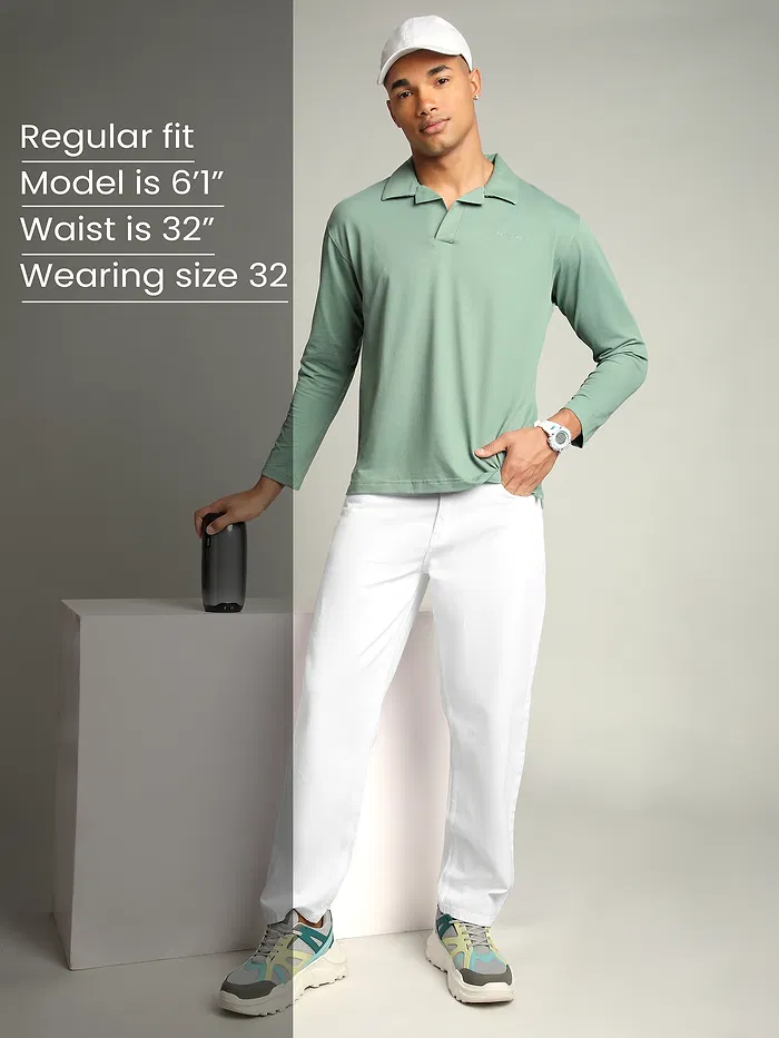 White Regular Fit Jeans