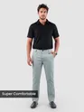 Mist Grey Regular Fit Cotton Trousers