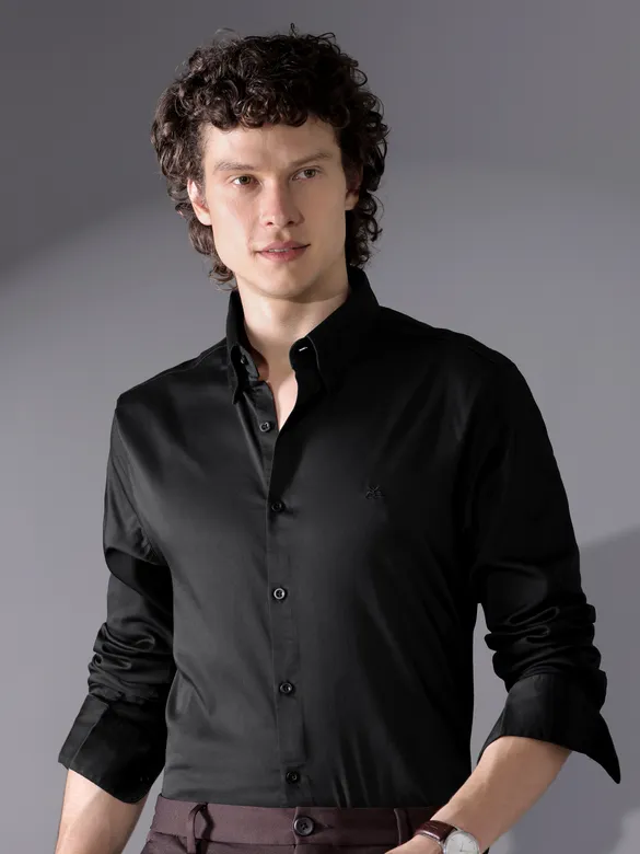 Black Satin Shirt 