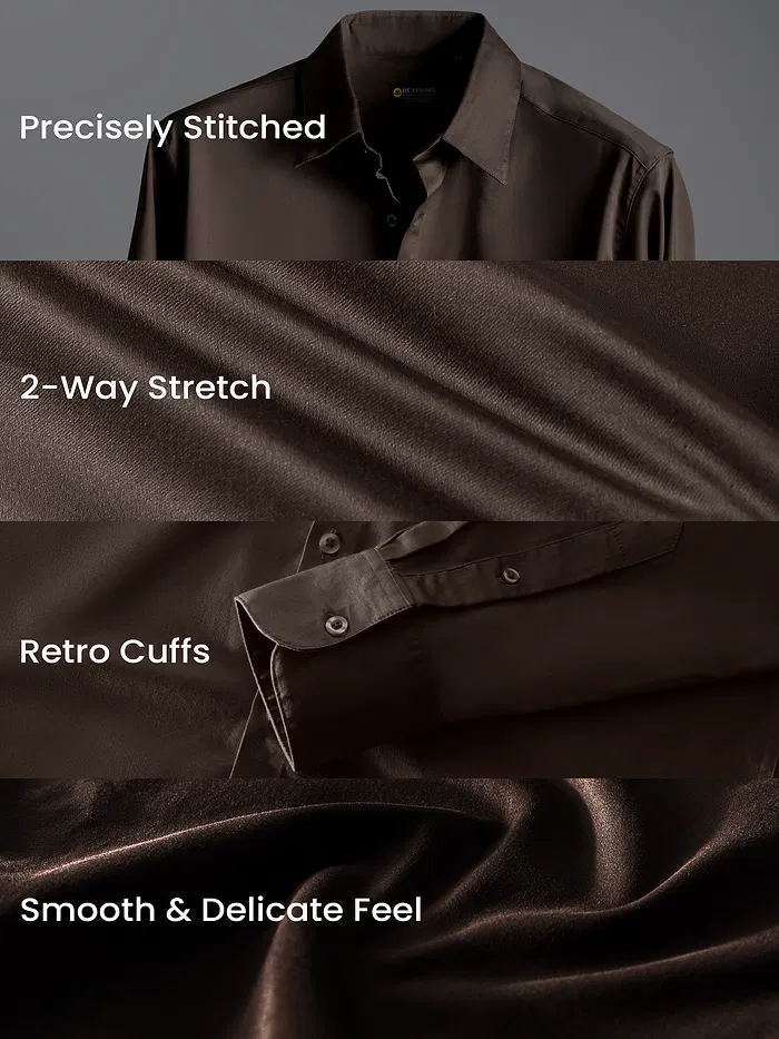 Brown Satin Shirt | Beyoung