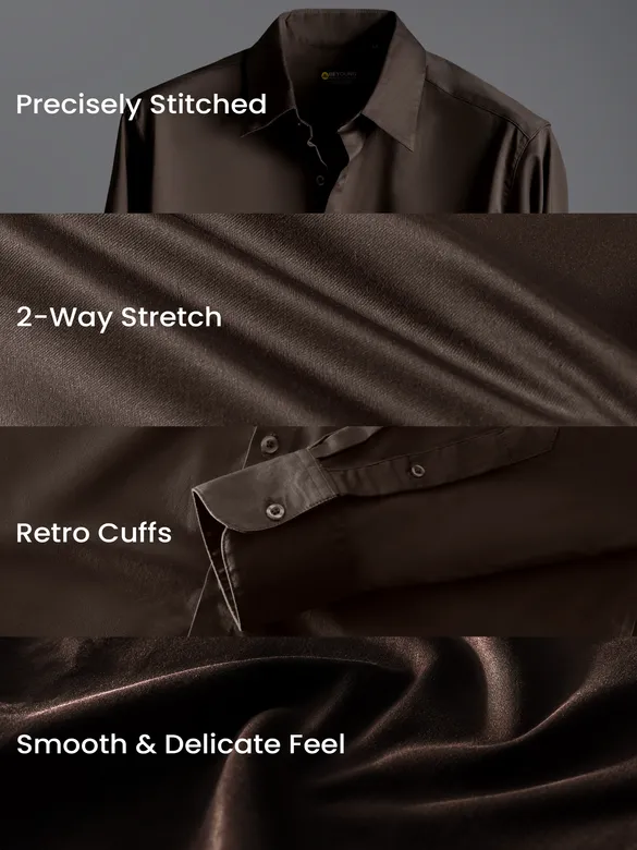 Brown Satin Shirt | Beyoung
