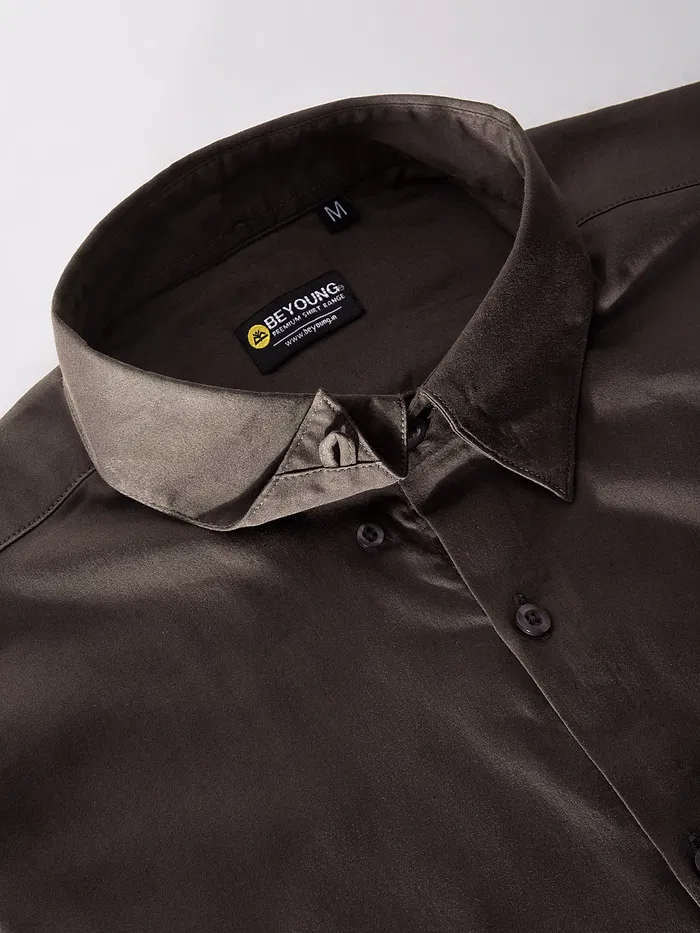 Buy Brown Satin Shirt