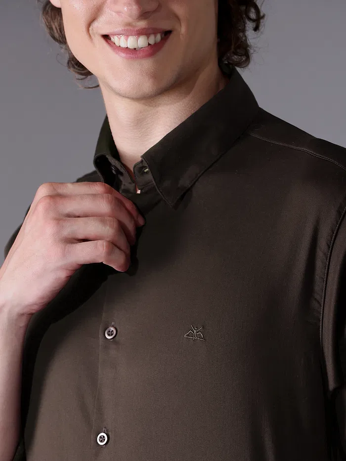 Brown Satin Shirt