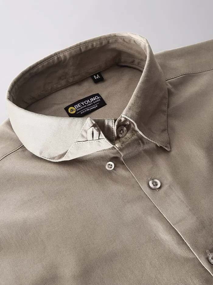 Clay Beige Satin Shirt