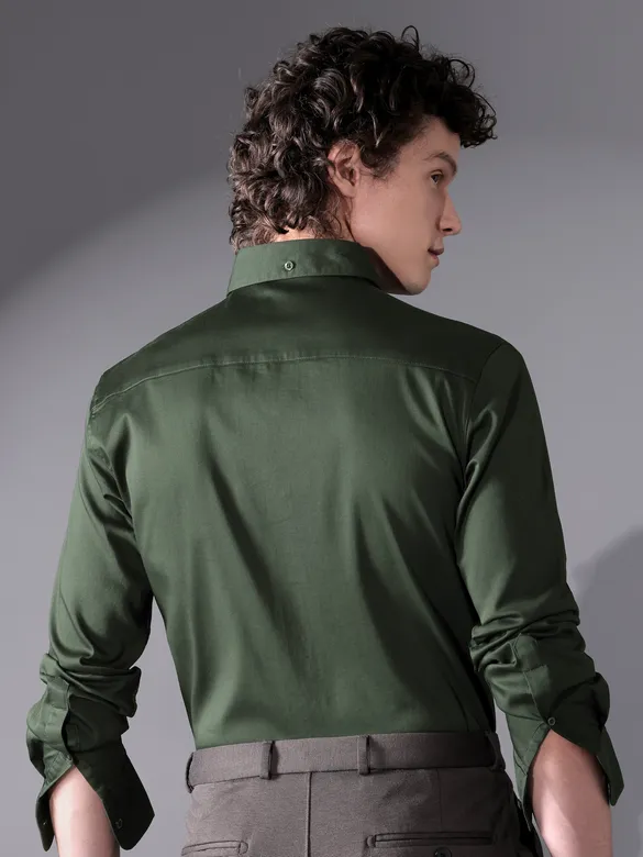 Dark Green Satin Shirt