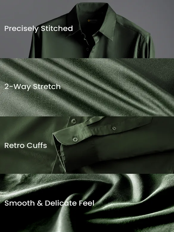 Dark Green Satin Shirt