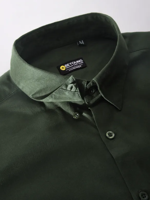 Dark Green Satin Shirt