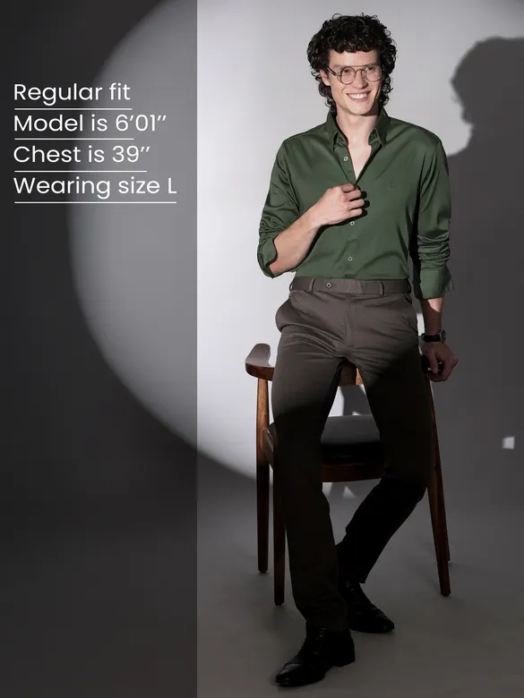 Dark Green Satin Shirt