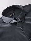 Shop Dark Grey Satin Shirt
