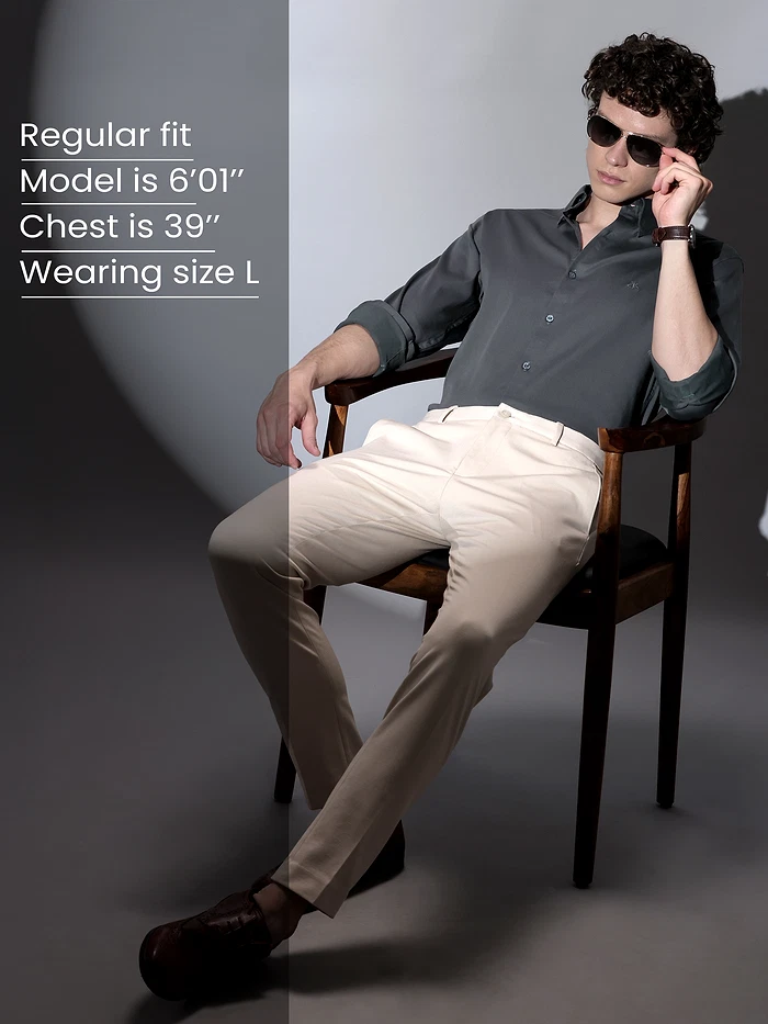 Dark Grey Satin Shirt | Beyoung