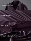 Dark Wine Satin Shirt - Beyoung