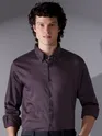 Dark Wine Satin Shirt - Beyoung