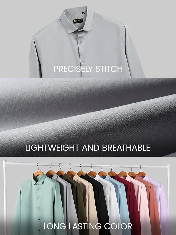 Grey - Plain Cotton Shirts
