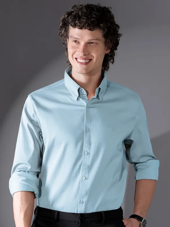 Light Blue Satin Shirt