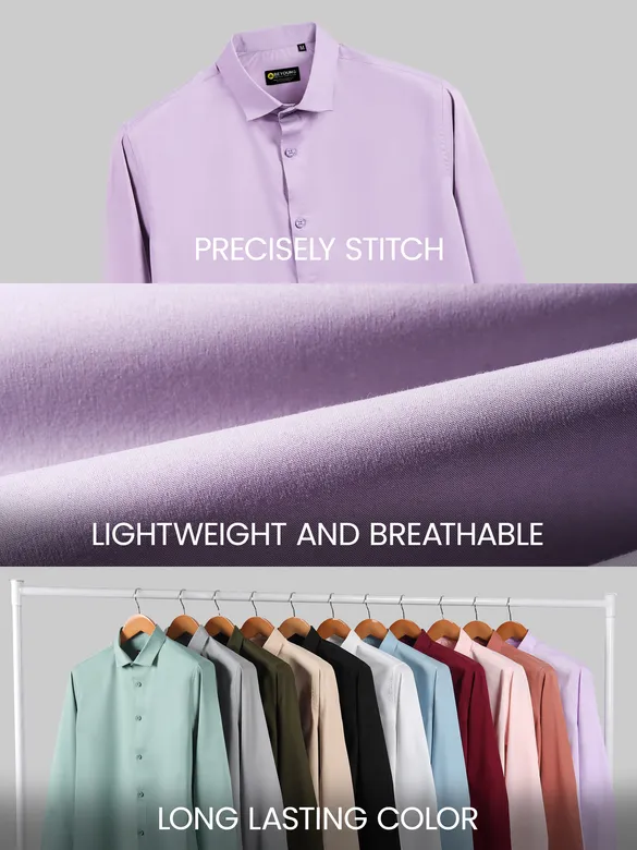 Lilac - Plain Cotton Shirts