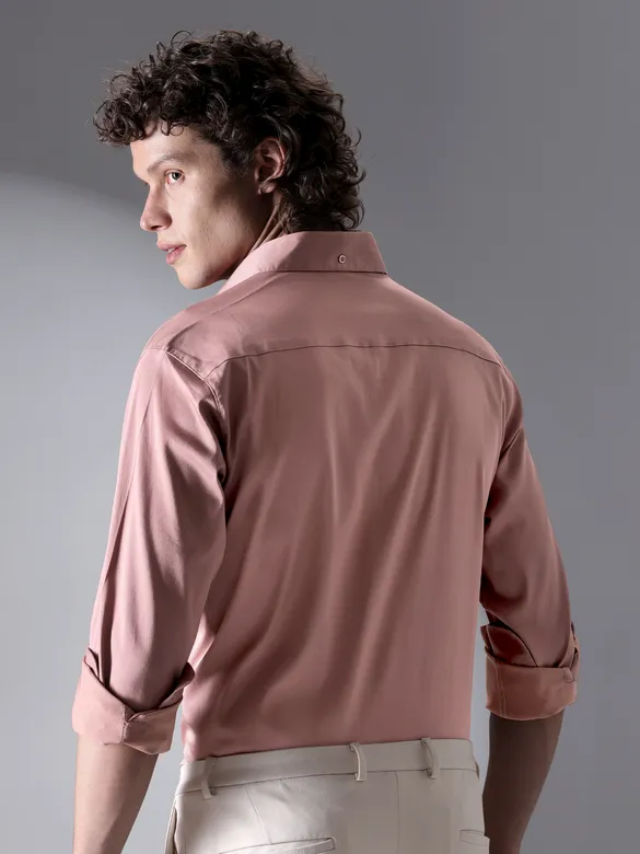 Mauve Pink Satin Shirt - Beyoung