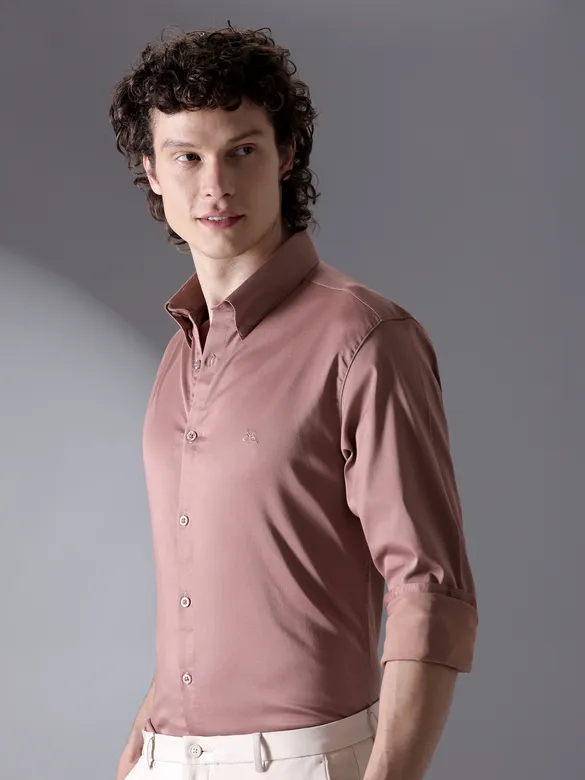 Mauve Pink Satin Shirt - Beyoung