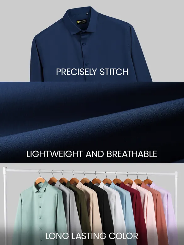 Navy Blue - Plain Cotton Shirts