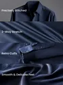 Navy Blue Satin Shirt | Beyoung