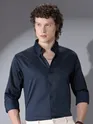 Navy Blue Satin Shirt