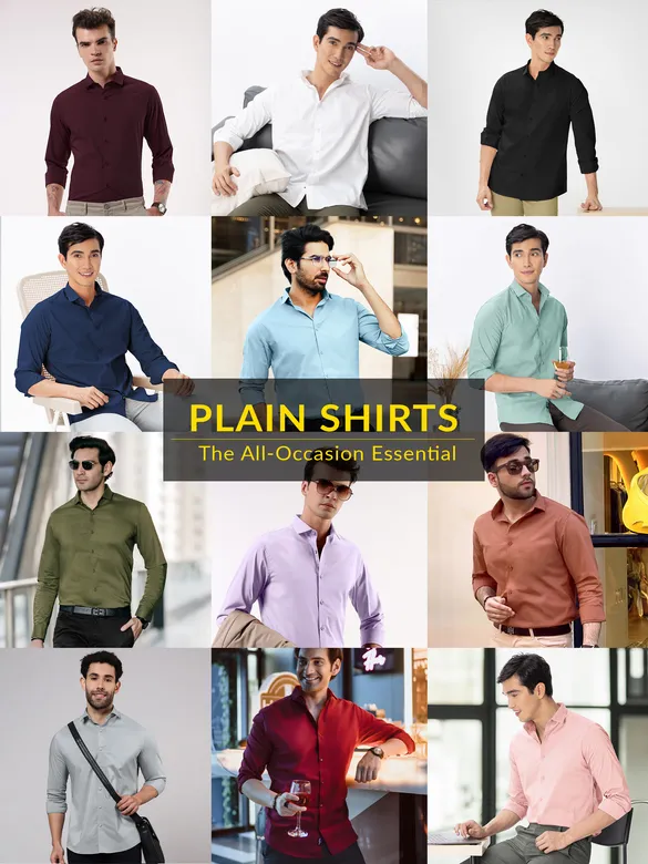 Pick Any 2 - Plain Cotton Solid Shirts Combos