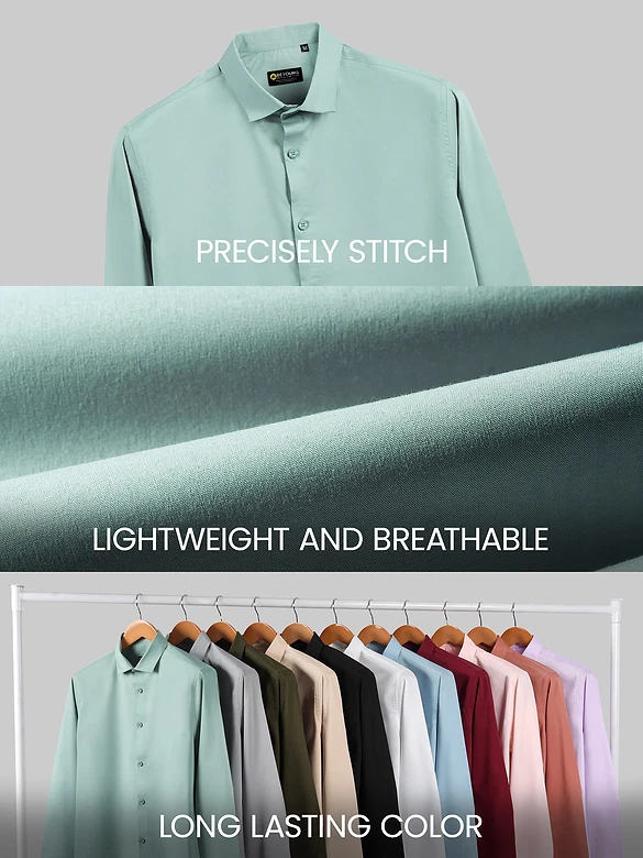Pista Green - Plain Cotton Shirts
