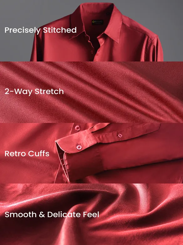 Red Satin Shirt | Beyoung