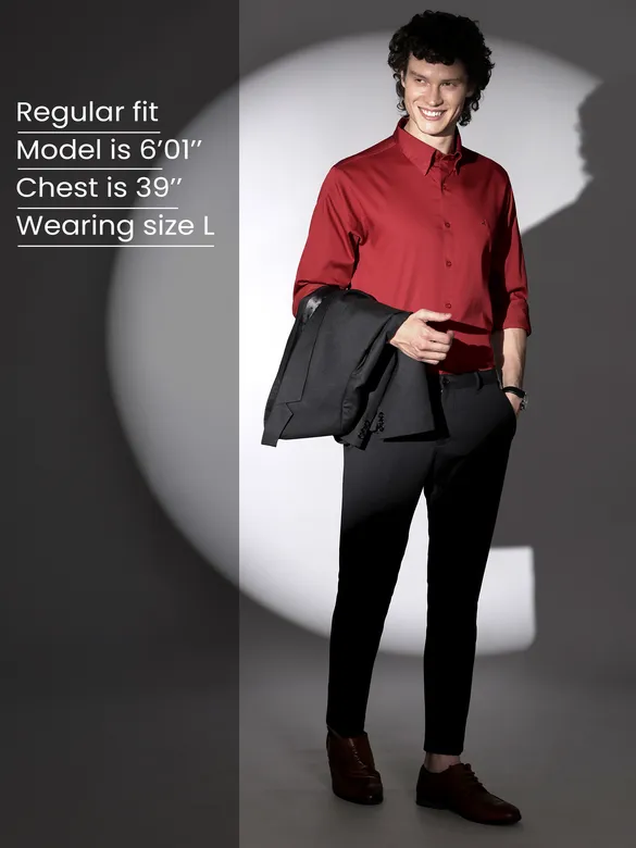 Shop Red Satin Shirt