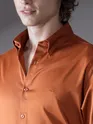 Buy Rust Orange Satin Shirt 