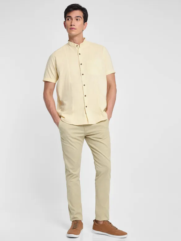 Beige Linen Pants for Men