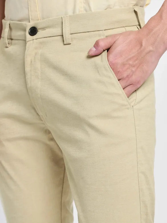 Beige Linen Pants for Men