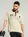 Beige Jersey Polo T-Shirt
