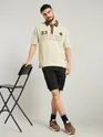 Beige Jersey Polo T-Shirt