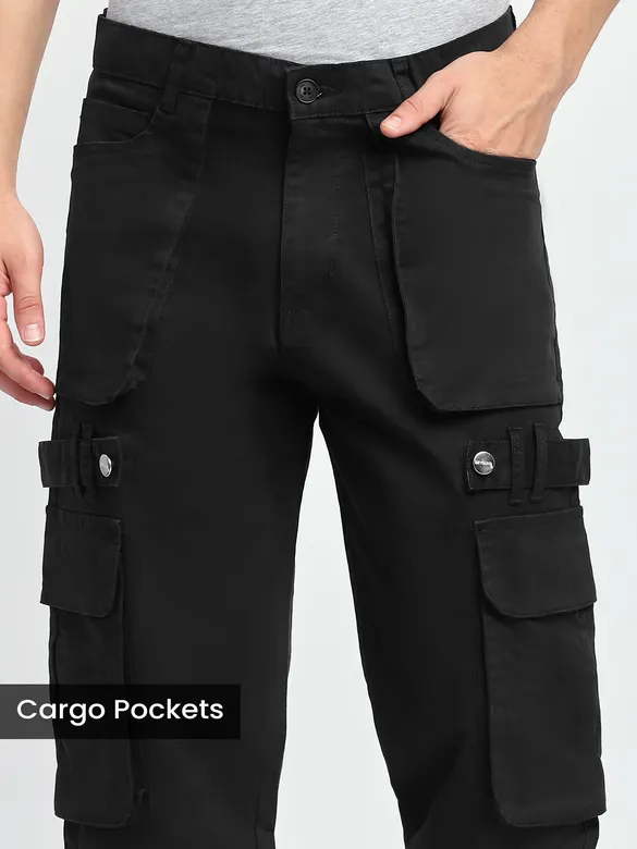 Black Belt Loop Cargo Pants