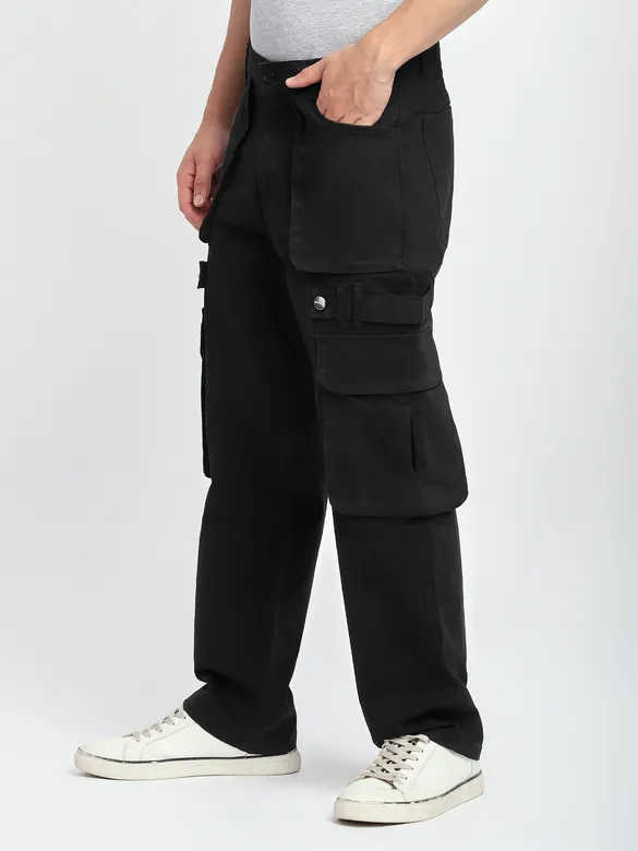Black Belt Loop Cargo Pants