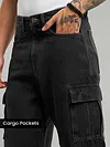Black Cotton Cargo Pants
