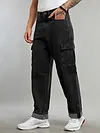 Black Cotton Cargo Pants