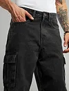 Black Cotton Cargo Pants