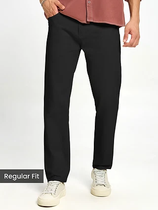 Black Regular-fit Chino Pants