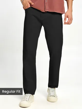 Black Regular-fit Chino Pants