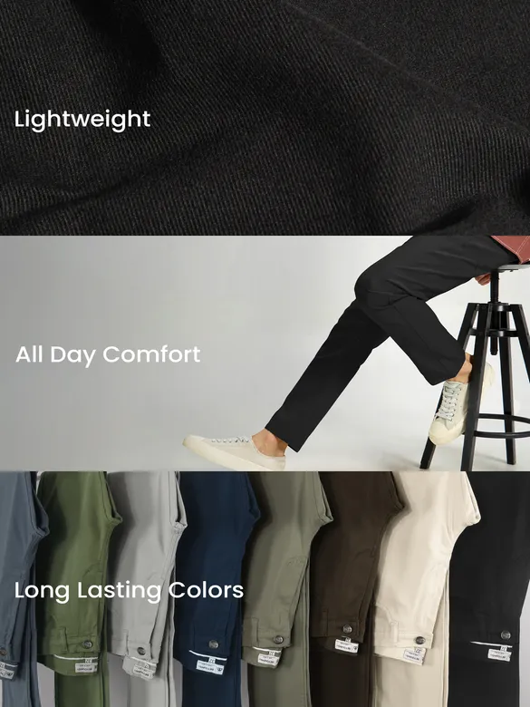 Black Regular-fit Chino Pants