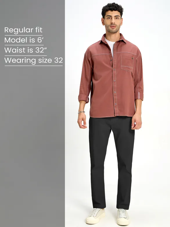 Black Regular-fit Chino Pants