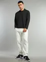 Black Revere Neck Full Sleeve Polo