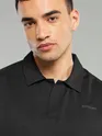 Black Revere Neck Full Sleeve Polo