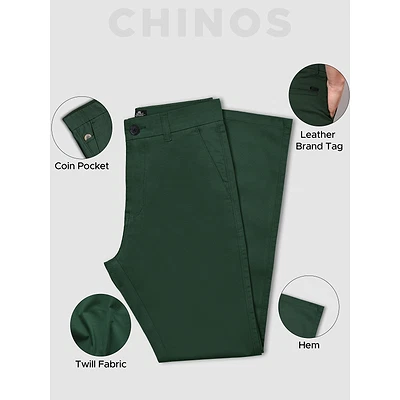 Bottle Green Chinos for Men
