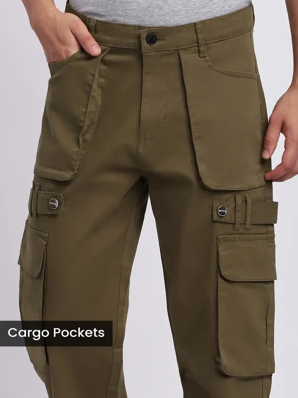 Brown Belt Loop Cargo Pants