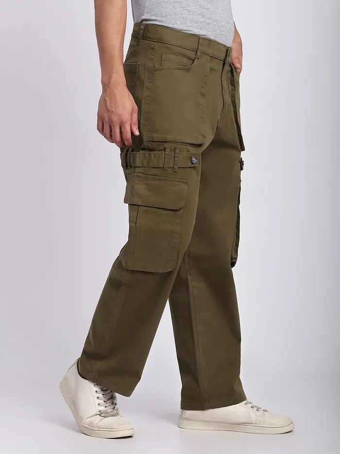 Brown Belt Loop Cargo Pants