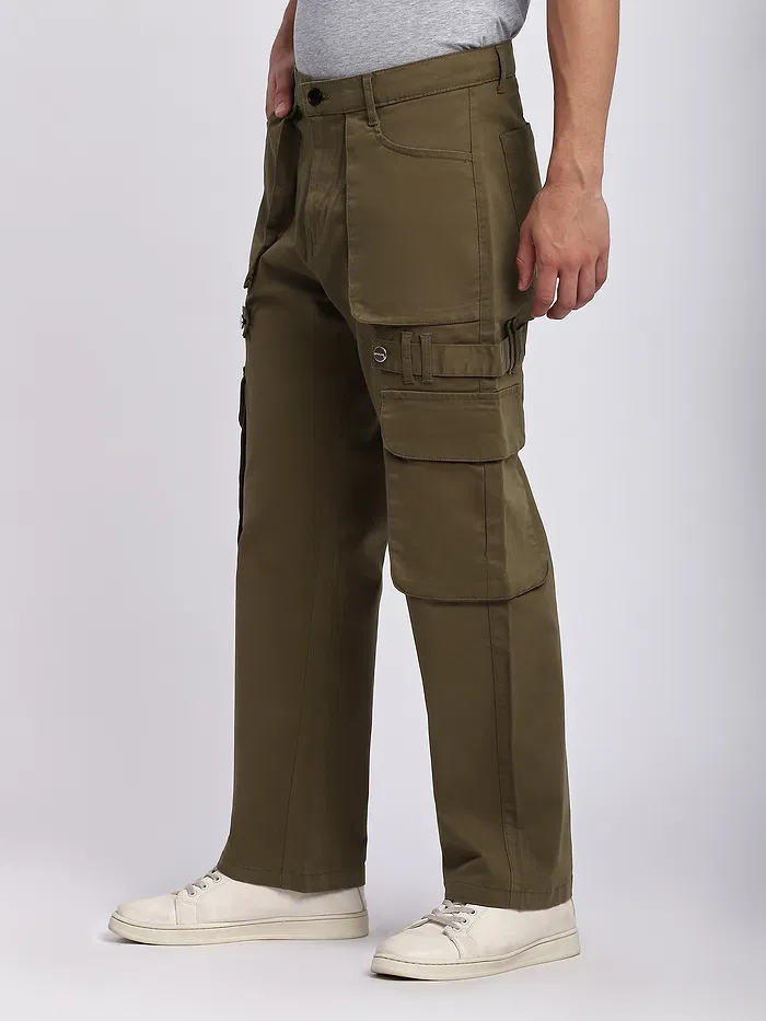 Brown Belt Loop Cargo Pants