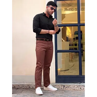 Caramel Brown Formal Pants for Men, 